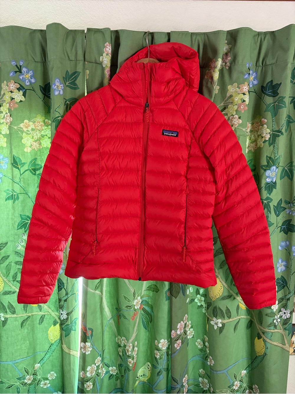 Patagonia Women's Bright Red Hooded Down Puffer Jacket